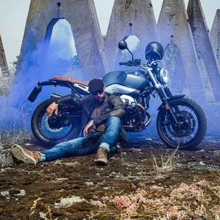 Męskie dżinsy motocyklowe W-TEC Grandus - Niebieski