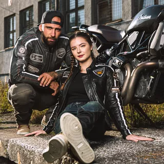 Damska skórzana kurtka motocyklowa W-TEC Sheawen Lady Black - Czarny