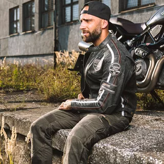 Męskie spodnie motocyklowe W-TEC Shoota - Oliwkowa zieleń