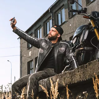 Męskie spodnie motocyklowe W-TEC Shoota - Oliwkowa zieleń