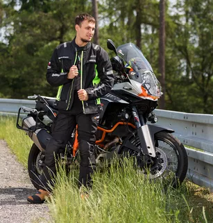 Męskie spodnie motocyklowe softshell W-TEC Erkalis GS-1729 - Czarny