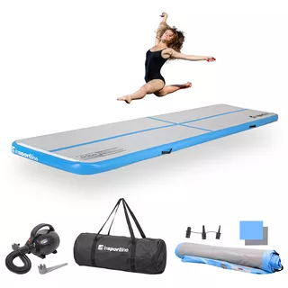 Ścieżka akrobatyczna do ćwiczeń Airtrack inSPORTline Airstunt 400x100x10 cm niebieska