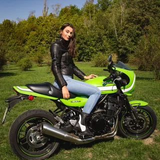 Damska skórzana kurtka motocyklowa W-TEC Corallia - Czarny