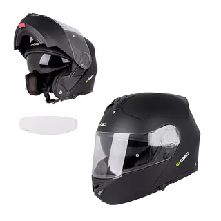 Kask motocyklowy szczękowy W-TEC Vexamo PP z Pinlockiem - Biały - Matt.czarny