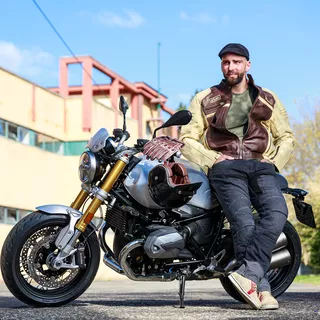 Męskie spodnie jeansy motocyklowe W-TEC Alfred CE - Szary