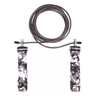 Regulowana skakanka fitness łożyskowana szybkościowa inSPORTline Jumpkamu - Red camu - White camu