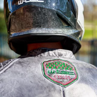 Męska skórzana kurtka motocyklowa W-TEC Sheawen Waxed Grey - szara - Szary