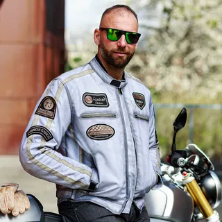 Męska kurtka motocyklowa W-TEC Patriot - Szary