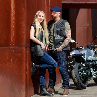 Damskie dżinsy motocyklowe W-TEC Alfreda CE - Niebieski