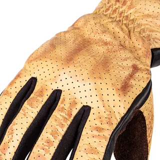Skórzane rękawice motocyklowe W-TEC Denver - Czarno-brązowy