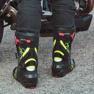 Męskie buty motocyklowe W-TEC Reaper - Czarno-zielony