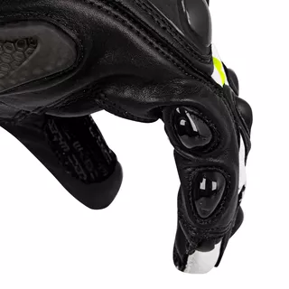 Rękawice motocyklowe W-TEC Evolation - Czarno-biały fluo