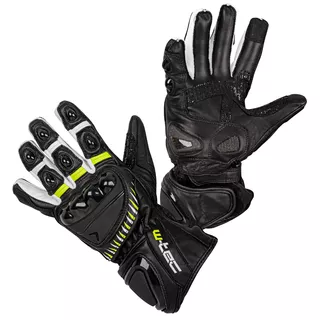 Rękawice motocyklowe W-TEC Evolation - Czarno-biały fluo - Czarno-biały fluo