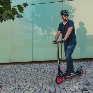 Składana hulajnoga amortyzowana inSPORTline Discola - OUTLET - Czerwony