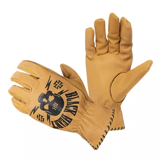Skórzane rękawice motocyklowe W-TEC Black Heart Skull Gloves - camel - camel