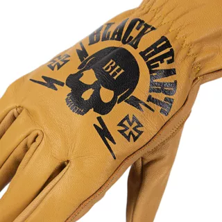 Skórzane rękawice motocyklowe W-TEC Black Heart Skull Gloves - camel