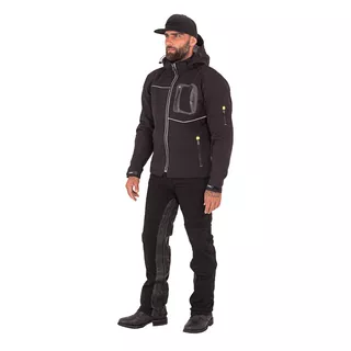 Męska kurtka motocyklowa soft-shell W-TEC Borozef - Czarno-zielony