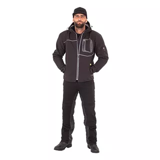 Męska kurtka motocyklowa soft-shell W-TEC Borozef - Czarno-zielony