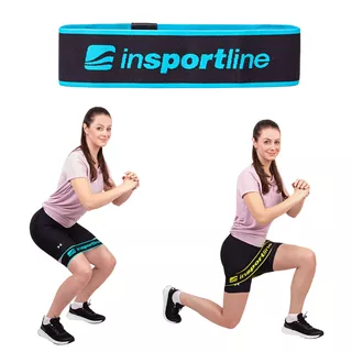 Solidna opaska, taśma oporowa fitness inSPORTline Hiplop M 66x7 cm / 16 kg - Turkusowy