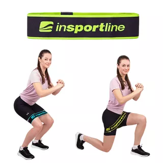 Solidna opaska, taśma oporowa fitness inSPORTline Hiplop S 60x6 cm / 13 kg - Fluo zielony