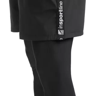 Legginsy męskie 2w1 inSPORTline Closefit - Czarny