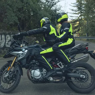 Męska kurtka motocyklowa W-TEC Brandon - Czarny-fluo żółty