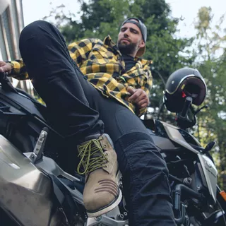 Męskie dżinsy motocyklowe W-TEC Aredator - Czarny