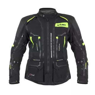 Męska kurtka motocyklowa W-TEC Aircross - Czarno-złoty - Czarny-fluo żółty