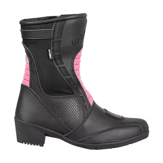 Damskie skórzane buty motocyklowe W-TEC Beckie - Czarno-różowy