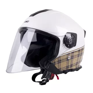 Kask motocyklowy otwarty W-TEC V586 z blendą - Biały perłowy