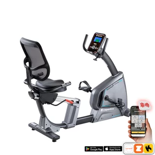 Rower treningowy poziomy rehabilitacyjny inSPORTline Omahan RMB ∙ nośność 150 kg ∙ 32 poziomy oporu ∙ program HRC ∙ program WATT ∙ uchwyt na tablet