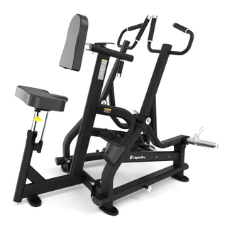Wioślarz treningowy inSPORTline Velocer plate loaded ∙ niezależne ramiona ∙ obciążenie talerzowe ∙ nośność 380 kg ∙ rama stalowa