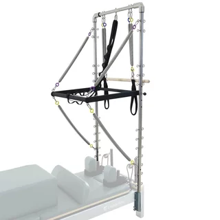 Wieża do reformera pilates inSPORTline Oquiler ∙ nośność 100 kg ∙ 8 sprężyn ∙ uchwyt V ∙ 45 oczek ∙ drążek roll-down