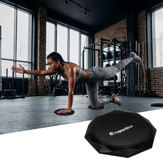 Podkładka fitness pod kolana inSPORTline Octazone 18x18x2 cm ∙ anatomiczna ∙ gęsta pianka PU ∙ amortyzacja wstrząsów ∙ ochrona stawów - Czarny