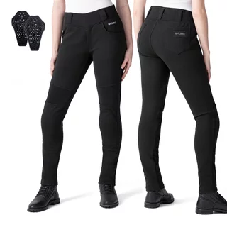 Legginsy motocyklowe damskie W-TEC Lukrecia Base ∙ dopasowany krój ∙ ochraniacze kolan CE poziom 2 ∙ wysoka talia ∙ elastyczne panele ∙ 4 kieszenie
