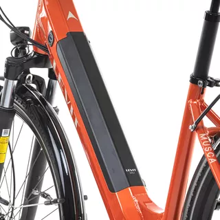 Miejski rower elektryczny z oświetleniem Levit Musca Urban HD 468 28" - Orange Pearl, 18" (160-180 cm)