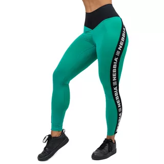 Legginsy z wysokim stanem Nebbia ICONIC 209 - Czarny - Zielony