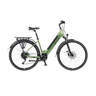Miejski rower elektryczny z oświetleniem Levit Musca Urban HD 468 28" - Orange Pearl, 18" (160-180 cm) - Olive Pearl