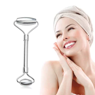 Metalowy zestaw do masażu Face roller i Gua Sha inSPORTline Comesta Set
