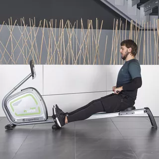 Wioślarz magnetyczny inSPORTline RW60 + pas piersiowy - Szary
