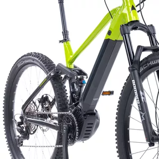 Górski rower elektryczny z pełnym zawieszeniem Levit Svarog BF Overstep 630 29"/27,5" - Lime black pearl