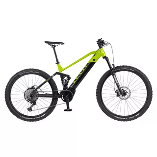Górski rower elektryczny z pełnym zawieszeniem Levit Svarog BF Overstep 630 29"/27,5" - Lime black pearl