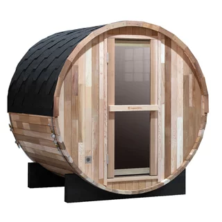 Fińska sauna beczkowa ogrodowa inSPORTline Viduor 300 - drewno cedrowe