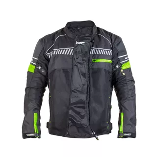 Męska kurtka motocyklowa W-TEC Meltsch - Czarno-zielony neonowy