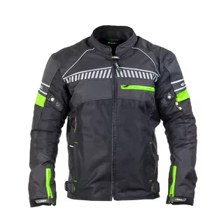 Męska kurtka motocyklowa W-TEC Meltsch - Czarno-zielony neonowy - Czarno-zielony neonowy