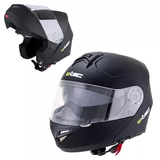 Kask motocyklowy szczękowy W-TEC Vexamo z blendą - Czarno-zielony - Matt.czarny