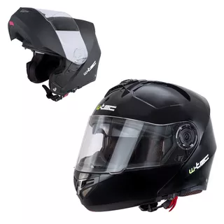 Kask motocyklowy szczękowy W-TEC Vexamo z blendą - Czarno-zielony - Czarny