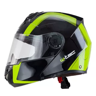 Kask motocyklowy szczękowy W-TEC Vexamo z blendą - Czarno-zielony