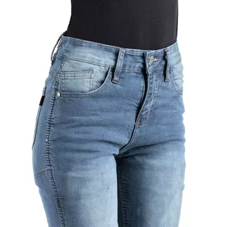 Damskie jeansowe spodnie motocyklowe W-TEC Lustipa - Niebieski