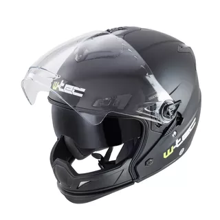Kask motocyklowy W-TEC NK-850 otwierany + BLENDA - Biały błyszczący